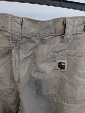 Carhartt Pants Mens Beige Straight Leg Cotton Work Casual